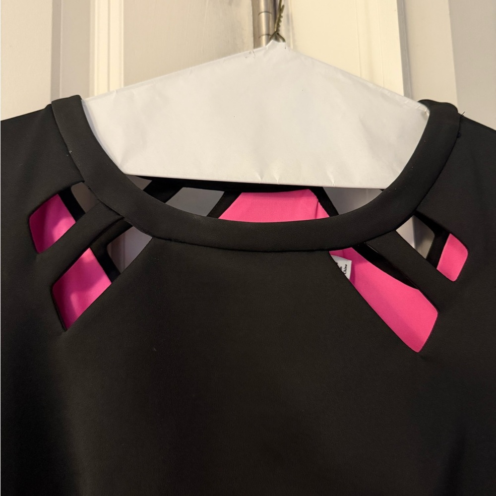 Black Dress with Pink Accents